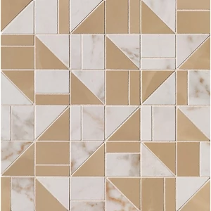 Fap Roma Gold Calacatta Delicato/Onice Miele Slash Mosaico Brillante 30,5x30,5 (fQKM) 6 db/doboz