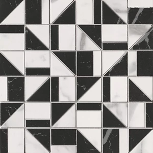 Fap Roma Gold Carrara Superiore/Nero Elegante Slash Mosaico Brillante 30,5x30,5 (fQKN) 6 db/doboz