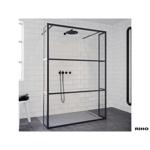 Riho Grid GB401 90 cm-es zuhanyfal/walk-in átlátszó, fekete G004029121