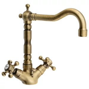 REITANO ANTEA mosdócsaptelep, forgatható kifolyóval, automata leeresztővel, bronz (3376)