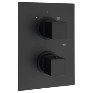 DIMY falba süllyesztett termosztátos zuhanycsaptelep, 2-irányú váltóval, zuhanyszett nélkül, fekete (DM392BL)
