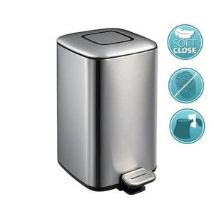 REGENT szemetes, pedálos, Soft Close, 6l, matt inox (DR501)