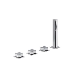 INFINITI 4 részes kádperemre szerelhető termosztátos kádtöltő csaptelep, kádbeömlő nélkül, króm (IFTECH4)