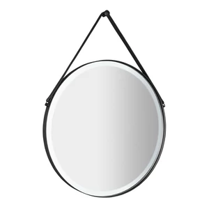 ORBITER kerek tükör LED világítással akasztóval, átm:60cm, matt fekete (ORL060)