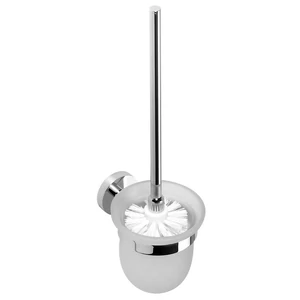 BEMETA OMEGA Fali WC kefetartó, üveg, fehér kefe, 95x370x140mm, króm (104113012) (XR303)