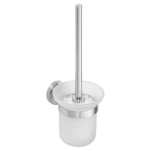 BEMETA NEO Fali WC kefetartó, üveg, fehér kefe, 115x360x130mm, inox/matt (104113015) (XS301)