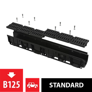 Alcaplast Kültéri folyóka 100 mm műanyag peremmel és kompozit ráccsal B125 AVZ104-R402