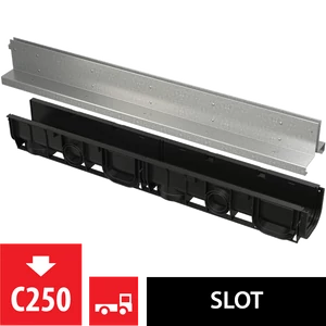 Alca Szimmetrikus kültéri résfolyóka 100 mm, horganyzott acélból AVZ101-R123