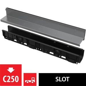 Alca Asszimetrikus kültéri résfolyóka 100 mm, rozsdamentes acélból AVZ101-R321
