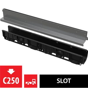 Alca Szimmetrikus kültéri résfolyóka 100 mm, rozsdamentes acélból