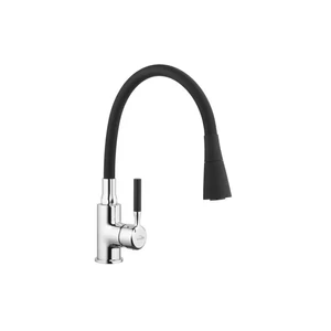 Invena Hula konyhai csaptelep flexibilis kifolyócsővel, matt fekete / króm BZ-85-L04-L