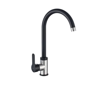 Invena TREND INOX konyhai csaptelep, álló, forgatható kifolyóval, fekete-króm