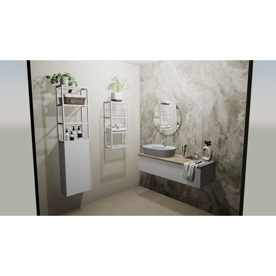 Elita Look 120 cm széles 2 fiókos fürdőszoba bútor mosdópulthoz és pultra ültethető mosdóhoz matt fehér színben