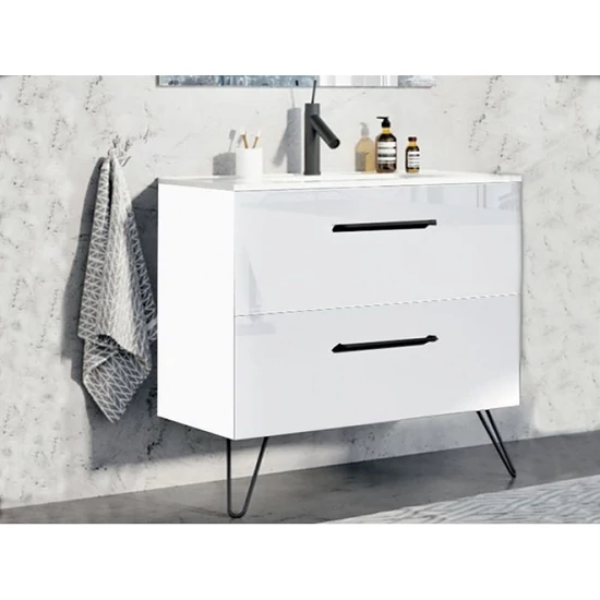 Arezzo CARMEL 70 CM-ES ALSÓSZEKRÉNY 2 FIÓKKAL MAGASFÉNYŰ FEHÉR  [AR-167219], 