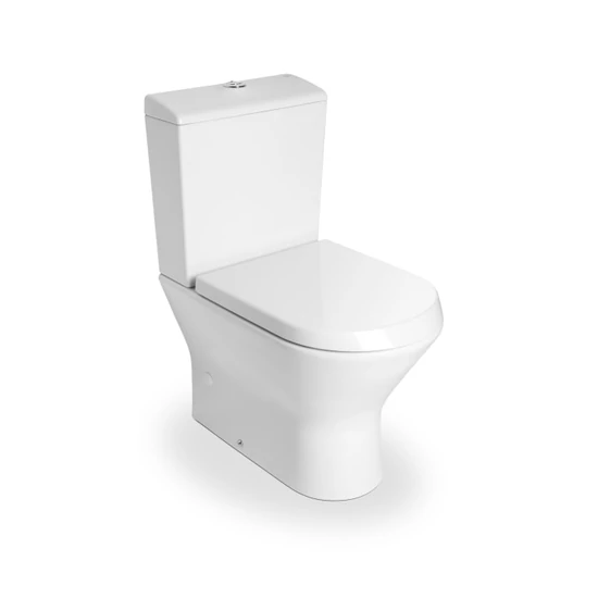 Falhoz illeszkedő, porcelán monoblokkos WC, alsó/hátsó kifolyású
