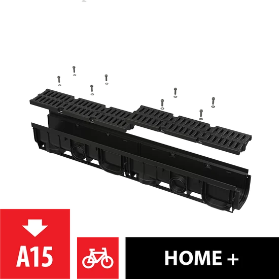 Alcaplast Kültéri folyóka 100 mm műanyag peremmel és műanyag ráccsal AVZ104-R401