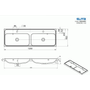 Kép 3/3 - Elita Kwadro 120 cm-es kétcsaplyukas, kétmedencés mosdó 22054007N