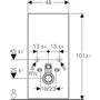 Kép 3/4 - Geberit Monolith szanitermodul fali WC-hez, 101 cm-es, láva üveg/alumínium fekete króm 131.021.JK.5