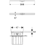 Kép 2/2 - Geberit Cleanline60 zuhanyfolyóka 30-90 cm hosszú, padló síkba épített, rozsdamentes acél, vékony burkolathoz 154.458.00.1