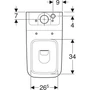 Kép 2/4 - Geberit iCon Square álló WC falon kívüli öblítőtartályokhoz, monoblokkos, mélyöblítésű WC, falhoz illeszkedő, zárt forma 200920000