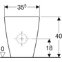 Kép 3/4 - Geberit iCon Square álló WC falon kívüli öblítőtartályokhoz, monoblokkos, mélyöblítésű WC, falhoz illeszkedő, zárt forma 200920000