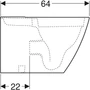 Kép 4/4 - Geberit iCon Square álló WC falon kívüli öblítőtartályokhoz, monoblokkos, mélyöblítésű WC, falhoz illeszkedő, zárt forma 200920000