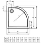 Kép 2/2 - Riho Zürich 278 akril íves zuhanytálca 80x80 cm DA86, R55, D001021005