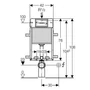 Kép 2/3 - Geberit KombifixBasic WC szerelőelem fali WC részére Delta öblítőtartállyal Delta nyomólaphoz 110.100.00.1