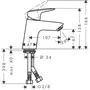 Kép 2/2 - Hansgrohe Logis Mosdócsaptelep 70 egykaros, automata lefolyógarnitúrával króm 71070000