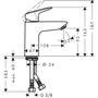 Kép 2/2 - Hansgrohe Logis Mosdócsaptelep 100 egykaros, push-open lefolyó-garnitúrával vízmelegítőkhöz króm 71107000