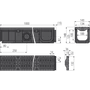 Kép 2/2 - Alcaplast Kültéri folyóka 100 mm műanyag peremmel és kompozit ráccsal B125 AVZ104-R402