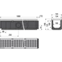 Kép 2/2 - Alcaplast Kültéri folyóka 100 mm fém peremmel és öntöttvas ráccsal C250 AVZ103-R202