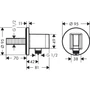 Kép 2/2 - Hansgrohe FixFit S Fali zuhanytartó króm 26888000